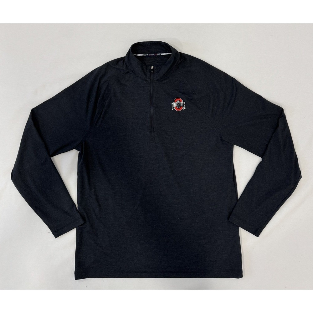 Southern Tide Men's Ohio State University Tide To Trail Dark Gray 1/4 Zip M